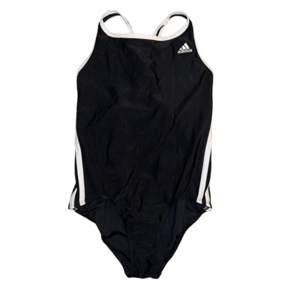 ADIDAS one piece swim suit kids black and white Infinitex - Picture 2 of 14